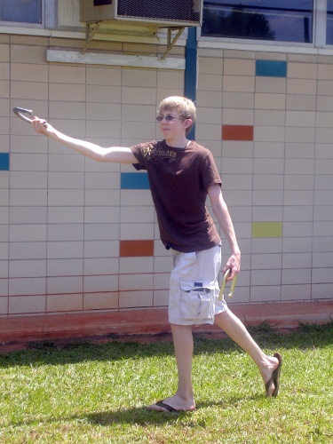 Stephen Throws a Horseshoe