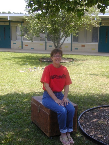 Mrs. Keller Enjoys the Shade